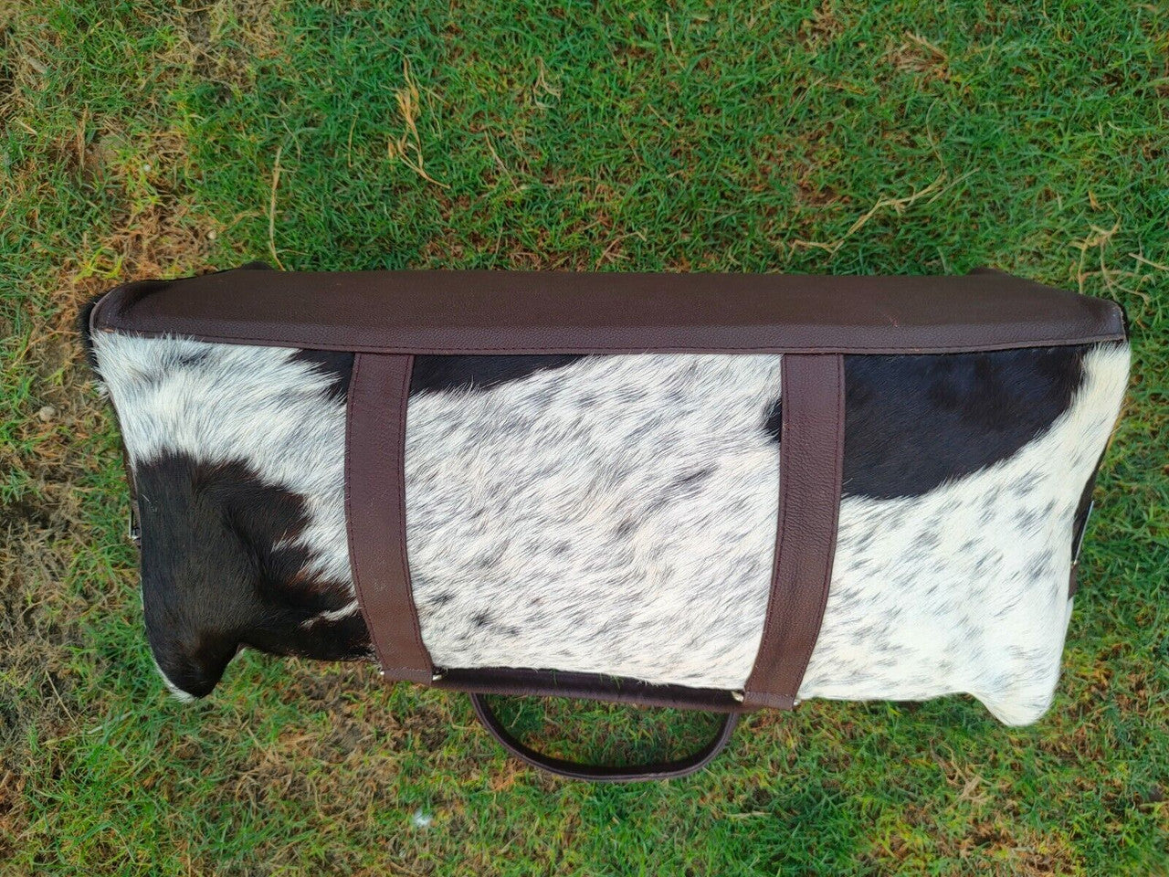 Tricolor Cowhide Duffle Bag