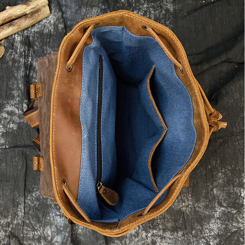 Cowhide Laptop Travel Backpack