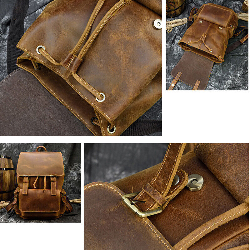 Cowhide Laptop Travel Backpack
