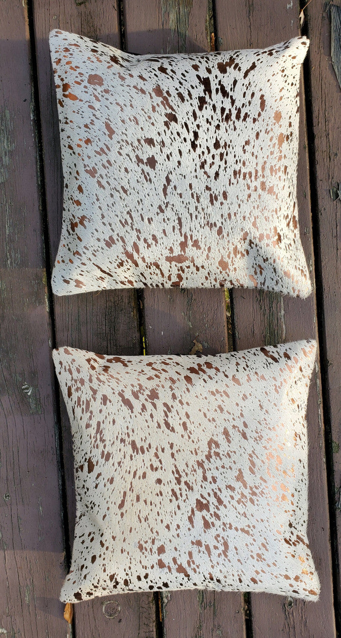 New Metallic Cow hide Cushion Covers 16 X 16 Inches