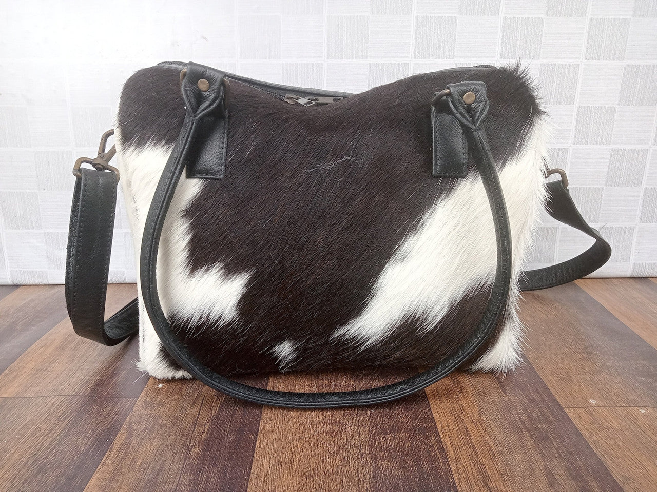 Mini Cowhide Duffle Shoulder Bag