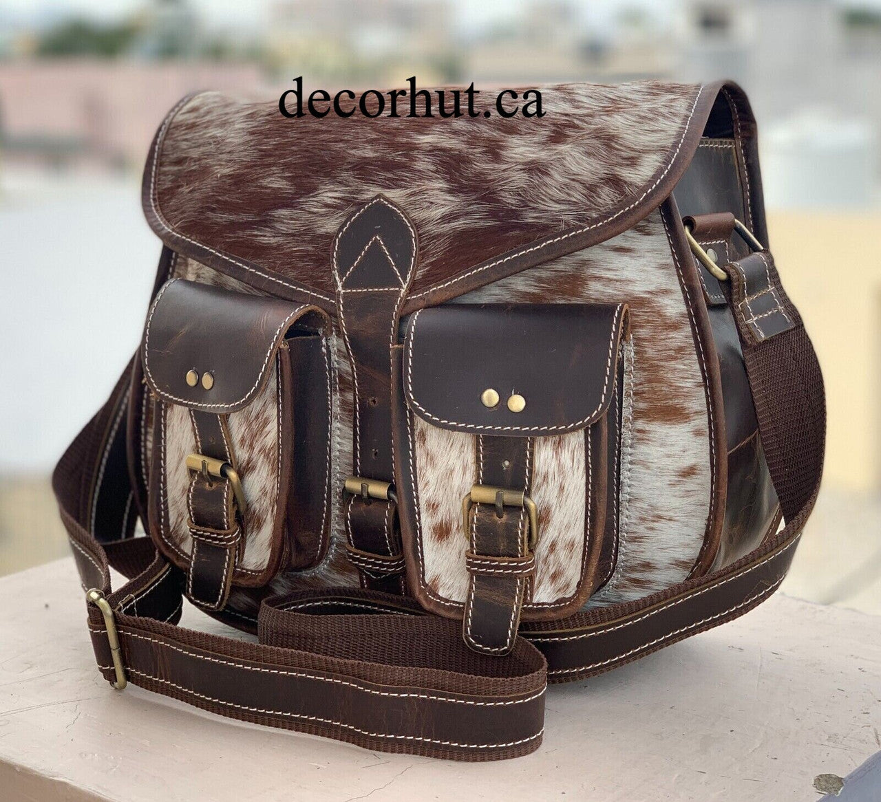 Speckled Cowhide Crossbody Bag