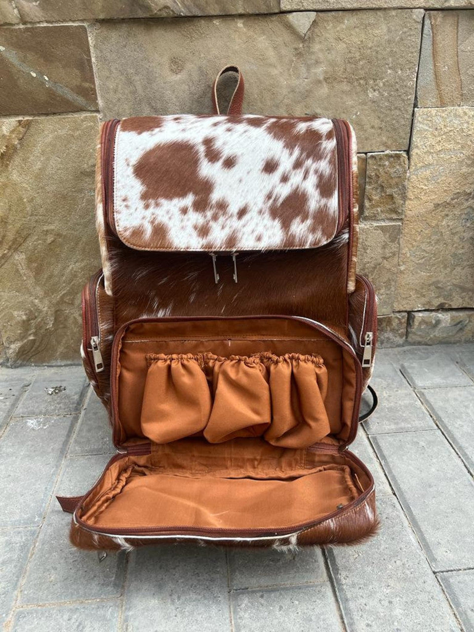 Cowhide Mommy Diaper Backpack