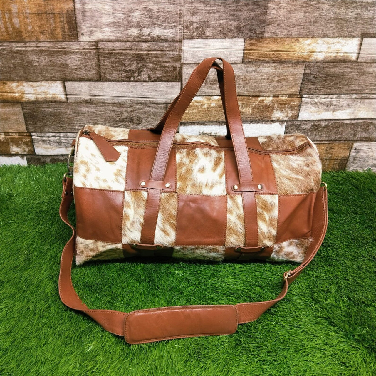 Natural Cowhide Leather Travel Bags
