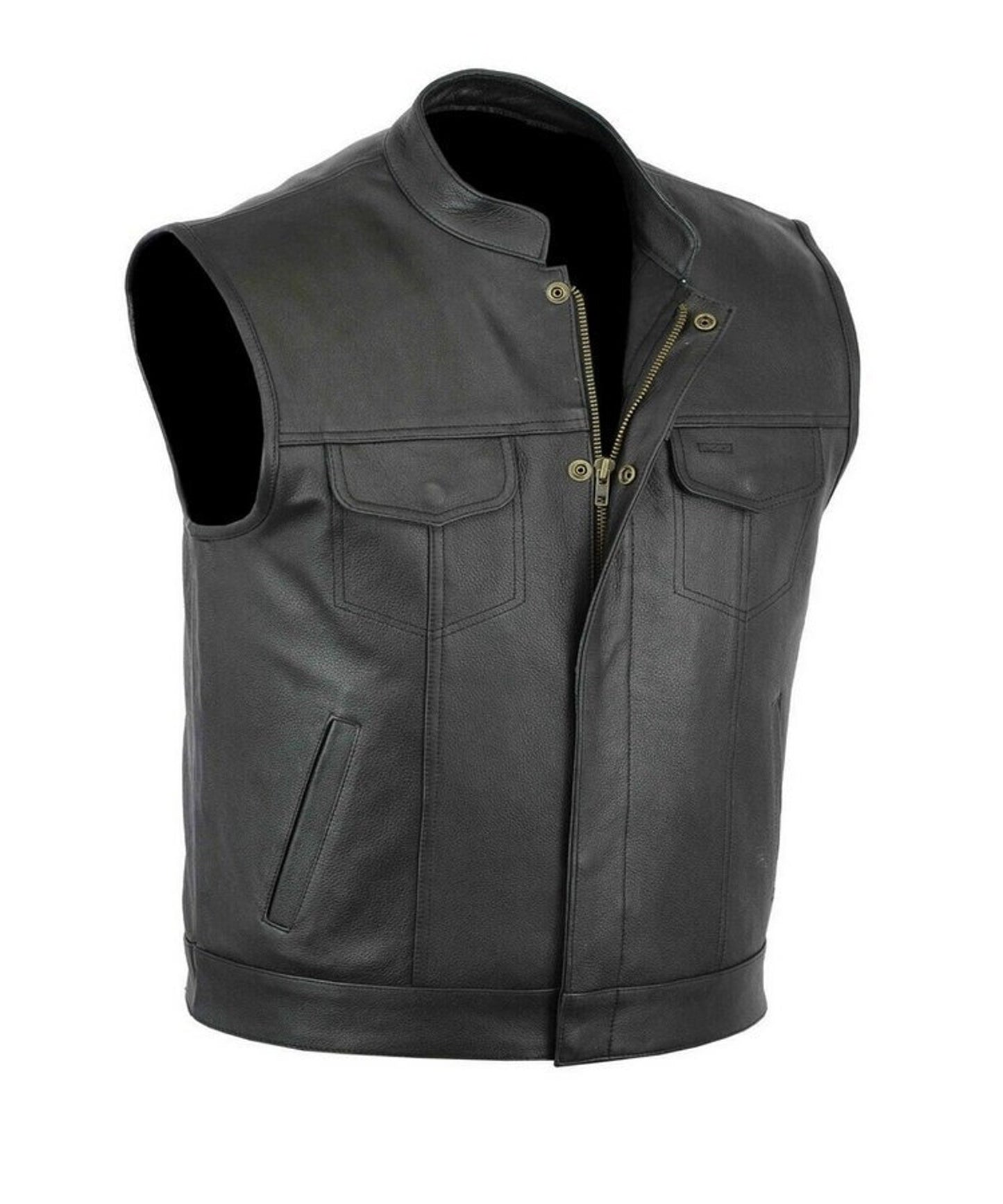 Unisex Genuine Leather Biker Vest