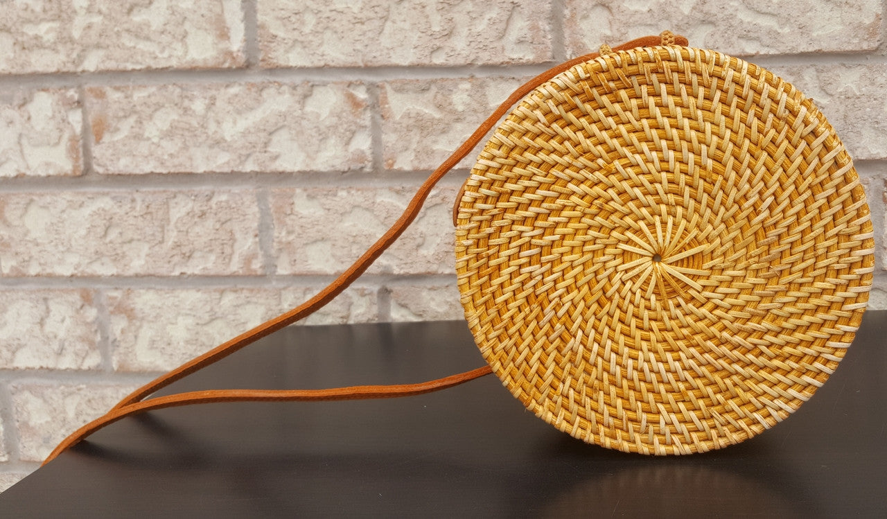 rattan cross body bag for beach