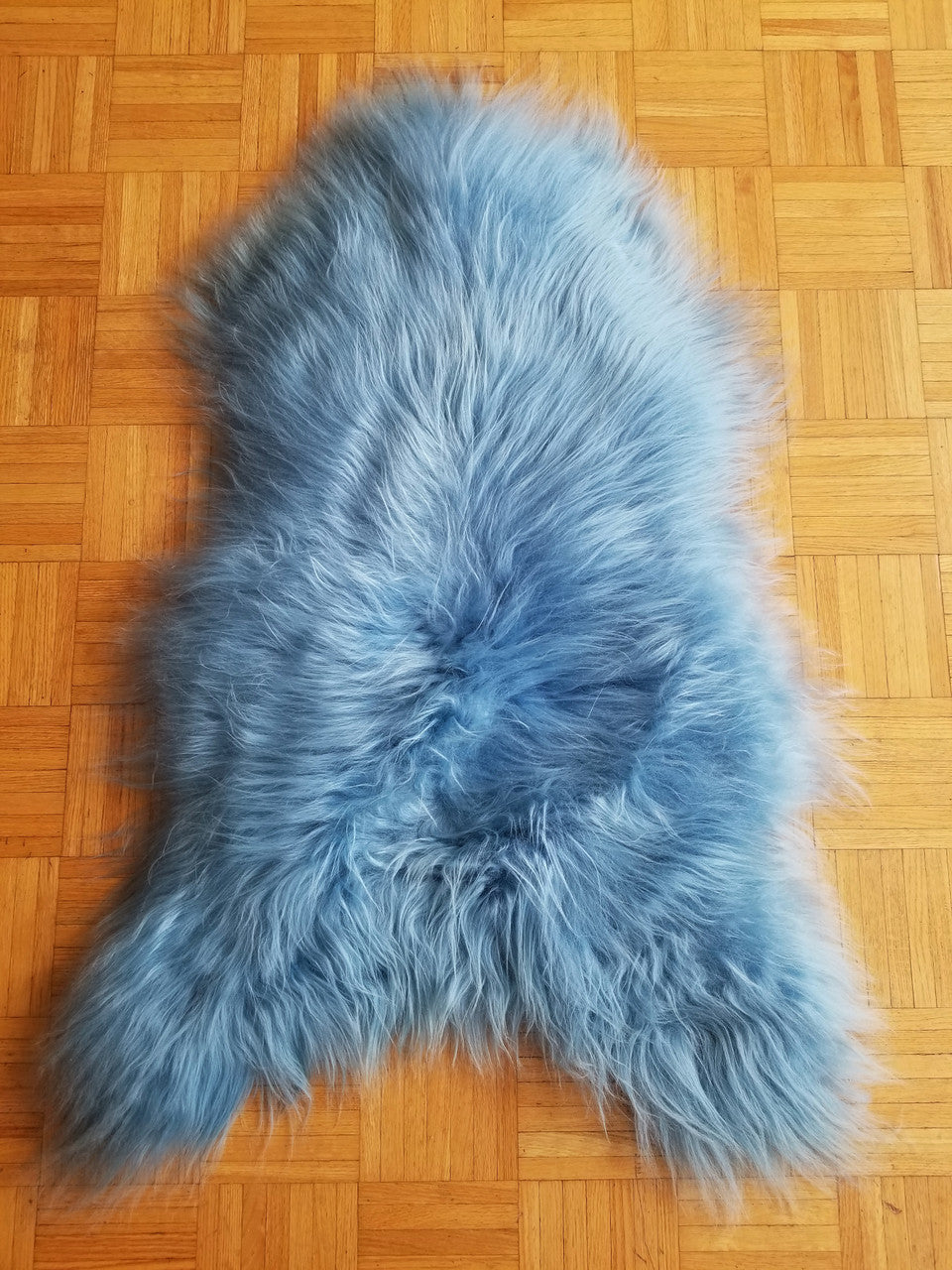 Dyed Blue sheep skin rug