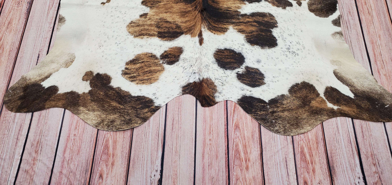 Giant Cowhide Rug Spotted Natural 80 X 74 Inches