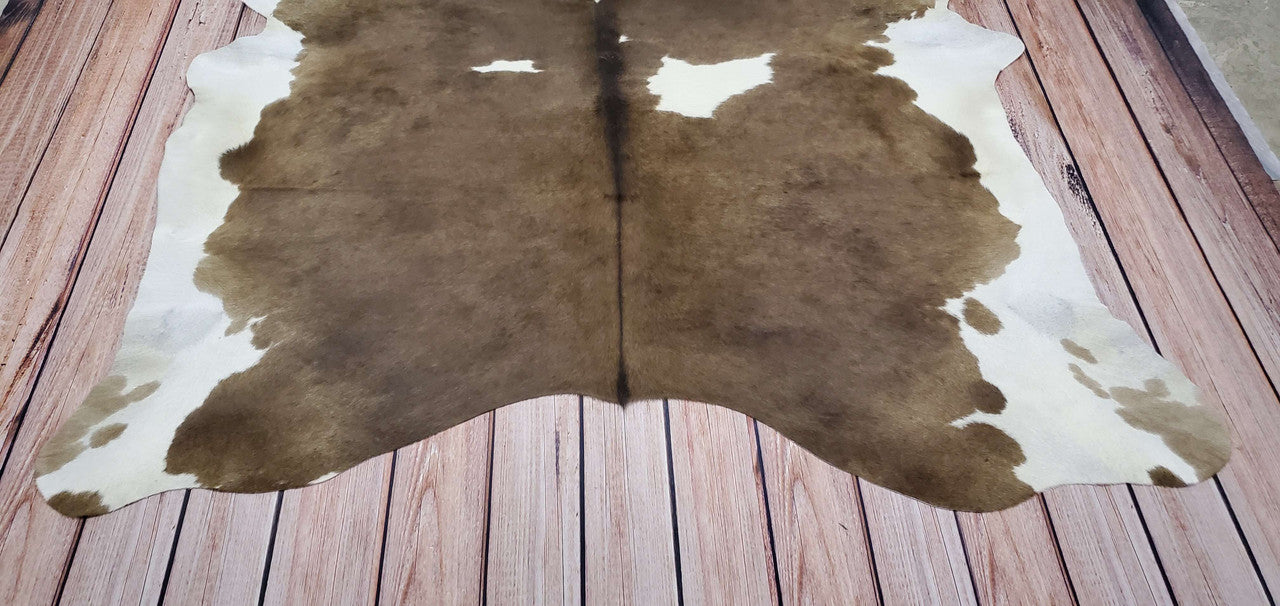 Black, Brown And White Large Cow Skin Rug 6.6ft x 6ft