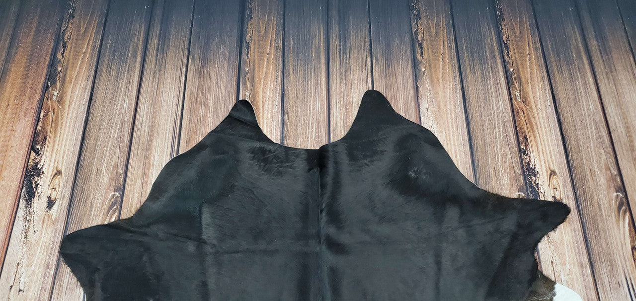 The small natural Brazilian Black Cowhide Rug offers a luxurious feel without compromising on style or elegance.