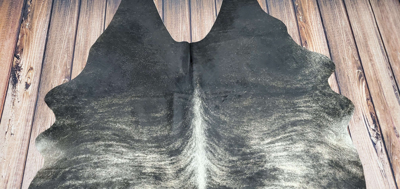 Natural Grey Brindle Cowhide Rug 7ft x 6.8ft
