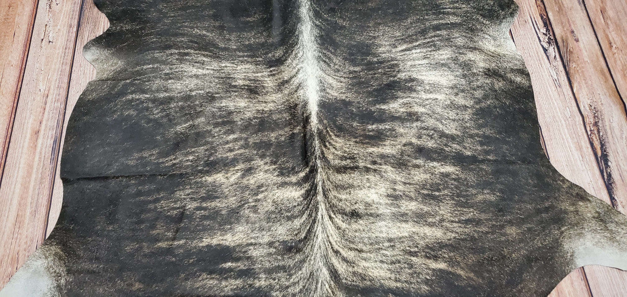 Natural Grey Brindle Cowhide Rug 7ft x 6.8ft