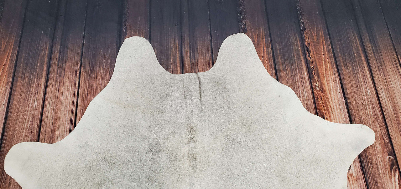 Ivory Grey Cowhide Rug 7ft X 5.6ft