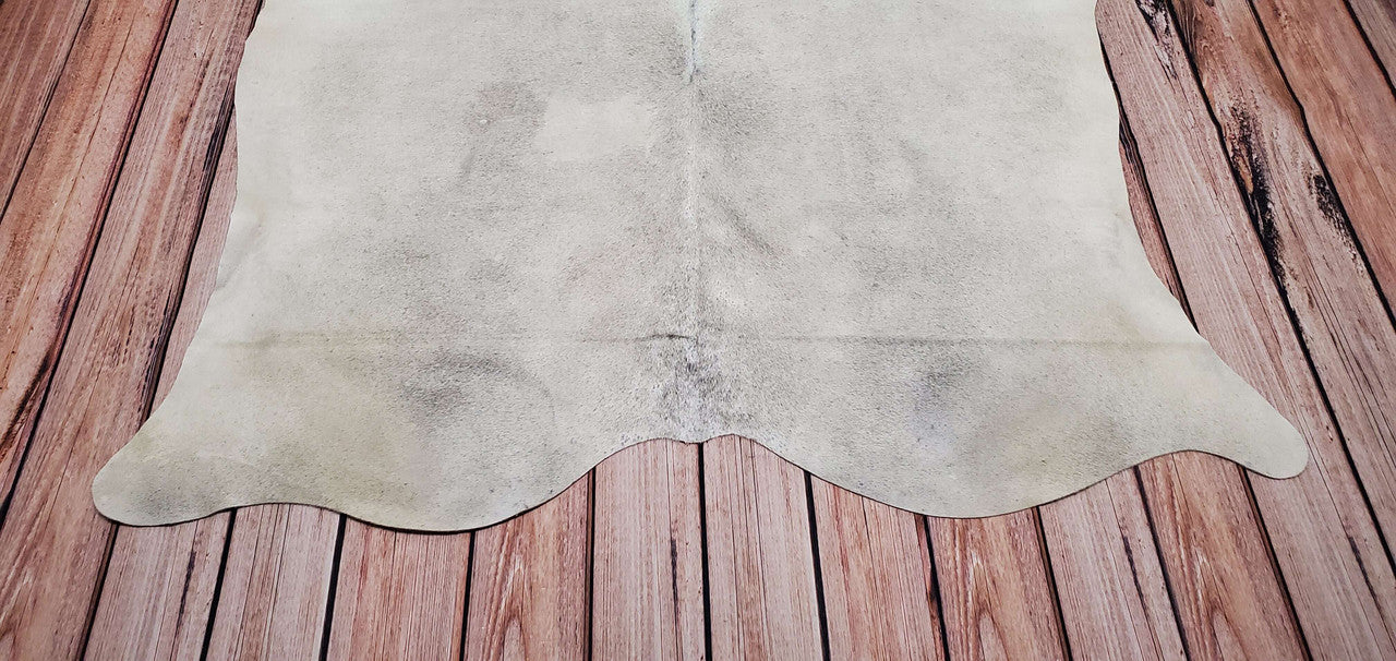 Ivory Grey Cowhide Rug 7ft X 5.6ft