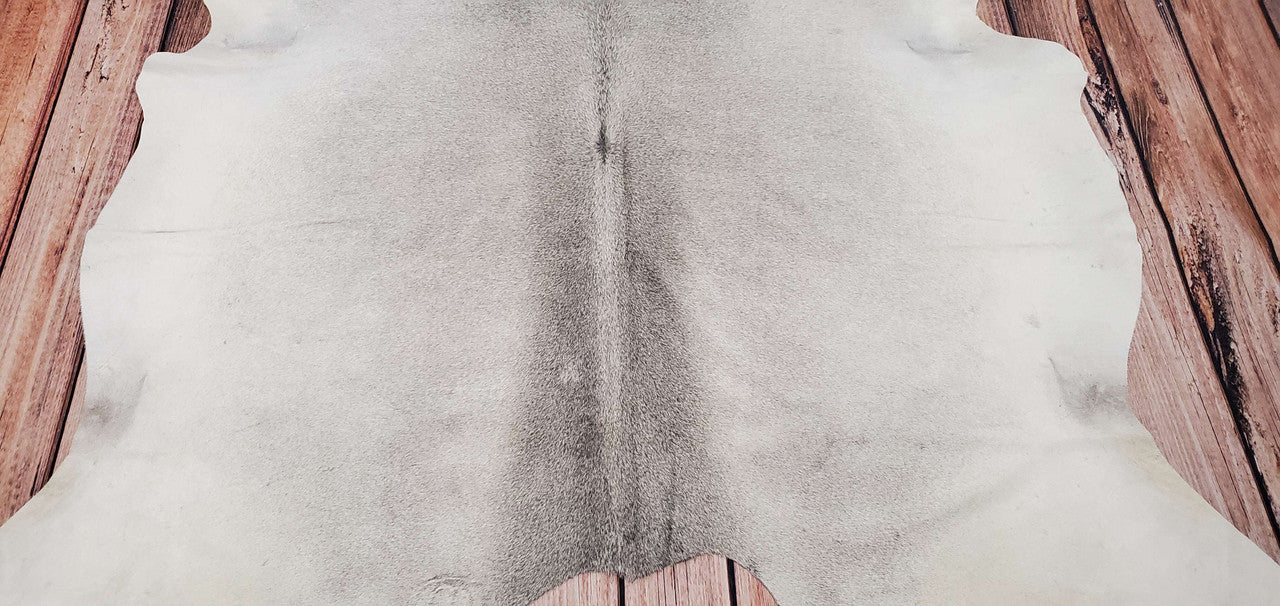 Light Gray Cowhide Area Rug 7.5ft x 6ft
