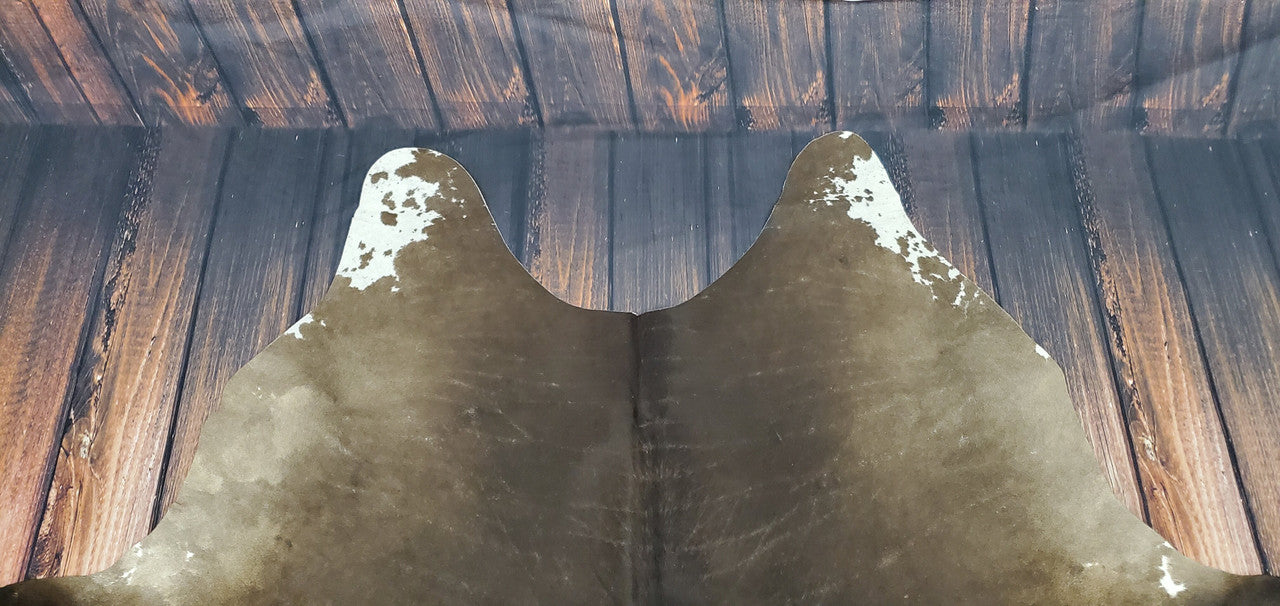 Large Dark Cowhide Rug Tricolor 100 X 91 Inches