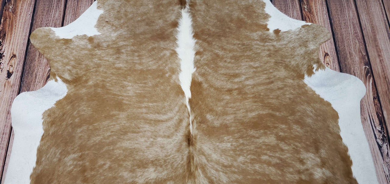 Large Cowhide Rug Sandy Brown 7.8ft x 6.7ft