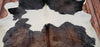Chocolate Brown White Cowhide Rug 7.4ft x 7.2ft
