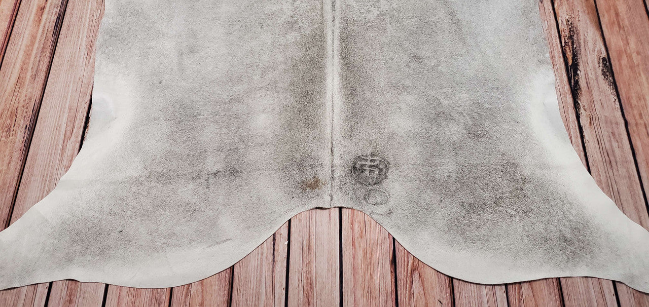 Cowhide Rug Tan Grey 7ft x 6.5ft
