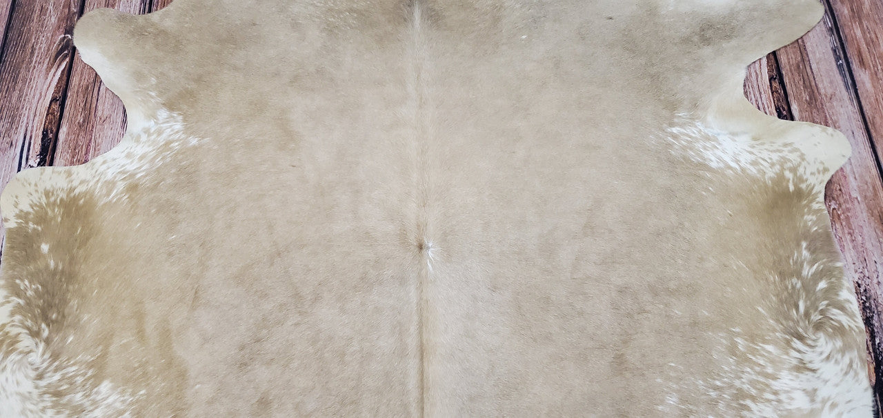 Brazilian Beige White Cowhide Rug 6.4ft x 6ft