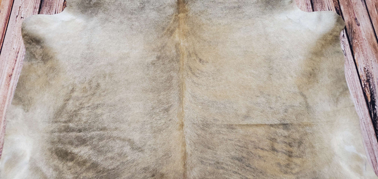 Beige cowhide rug Brazilian 7ft x 6.2ft