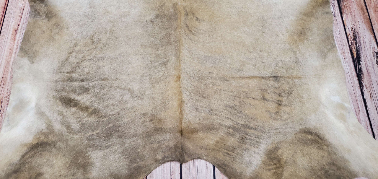 Beige cowhide rug Brazilian 7ft x 6.2ft