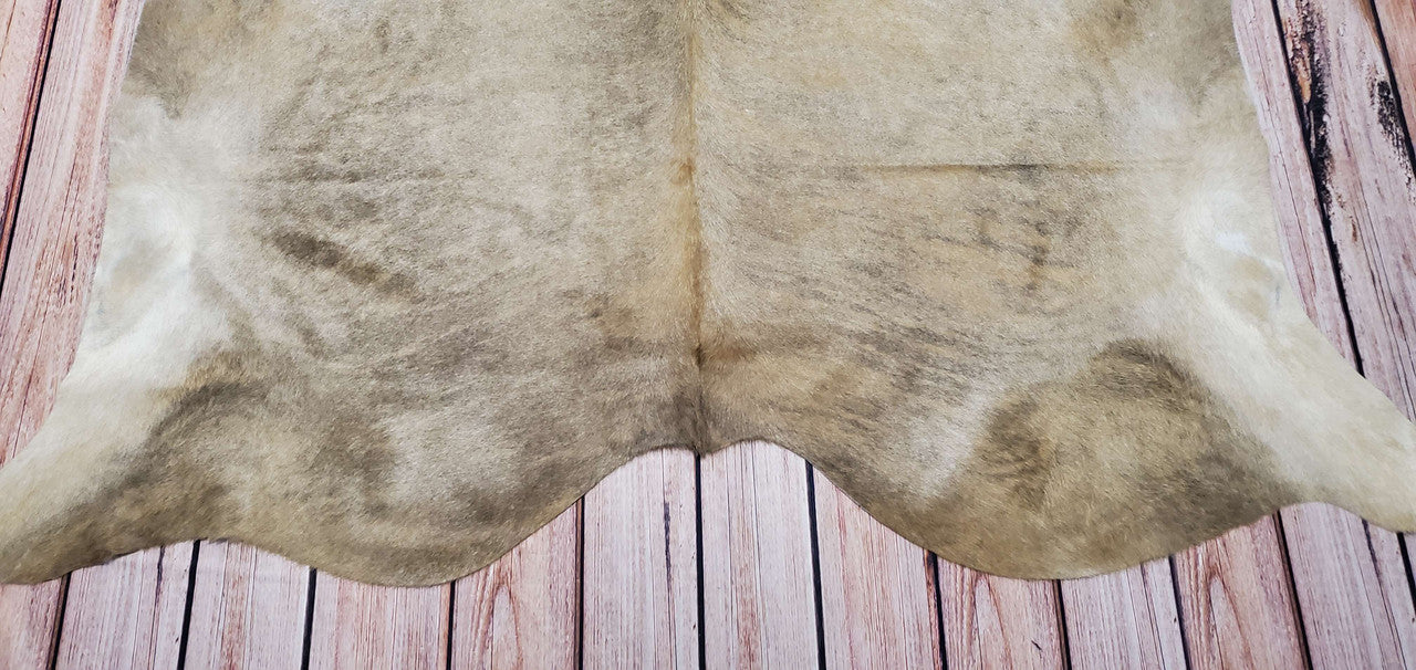 Beige cowhide rug Brazilian 7ft x 6.2ft