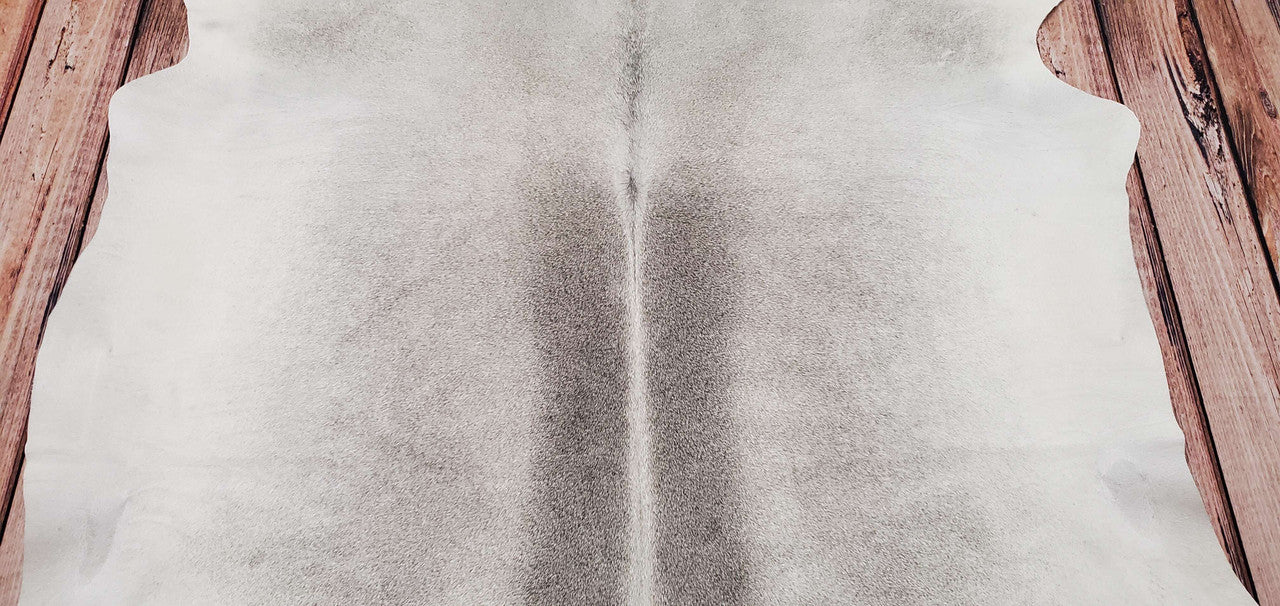 Large Brazilian Gray Cowhide Rug 7ft x 6ft