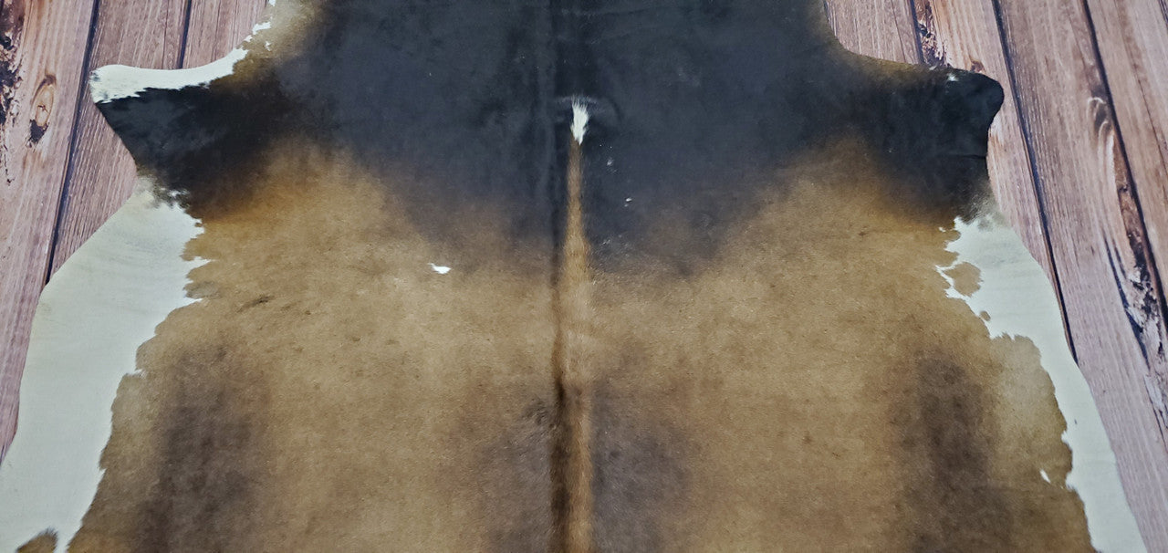 Dark Brown Cow Skin Rug 7ft X 6ft