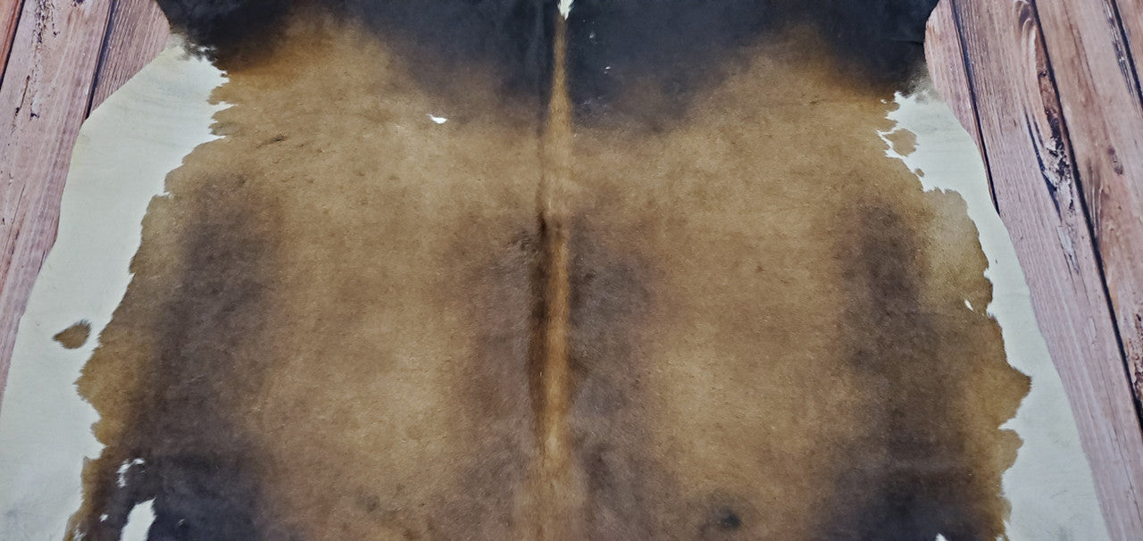 Dark Brown Cow Skin Rug 7ft X 6ft