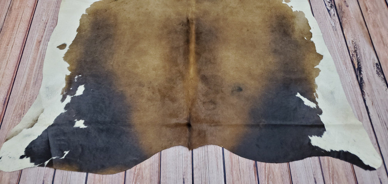 Dark Brown Cow Skin Rug 7ft X 6ft