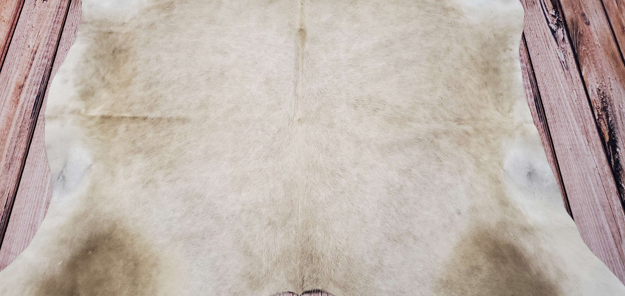 Brazilian Large Beige Cowhide Rug 7ft x 6ft