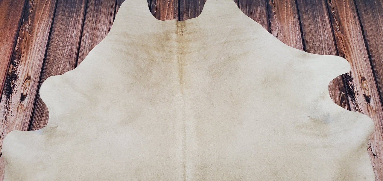 Exotic Beige Taupe Cowhide Rug 7.3ft x 6.5ft