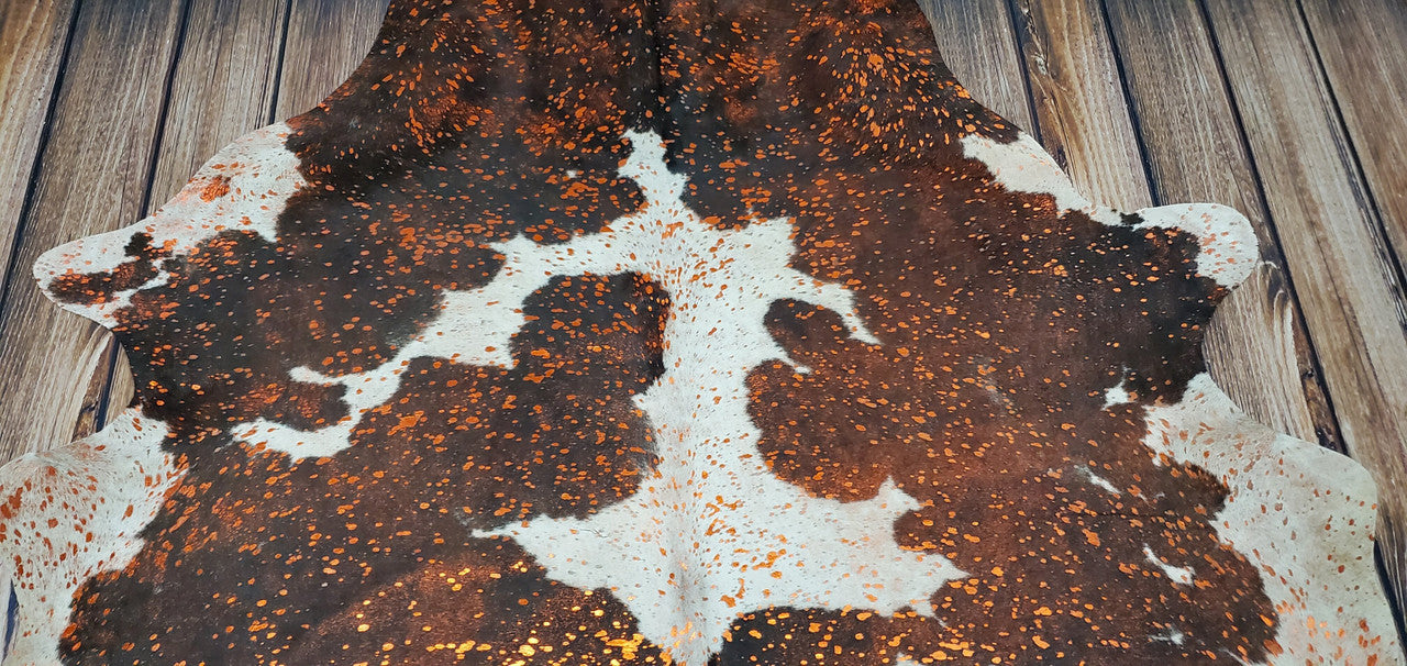 Exotic Pink Metallic Cowhide Rug 7.5ft x 6.25ft