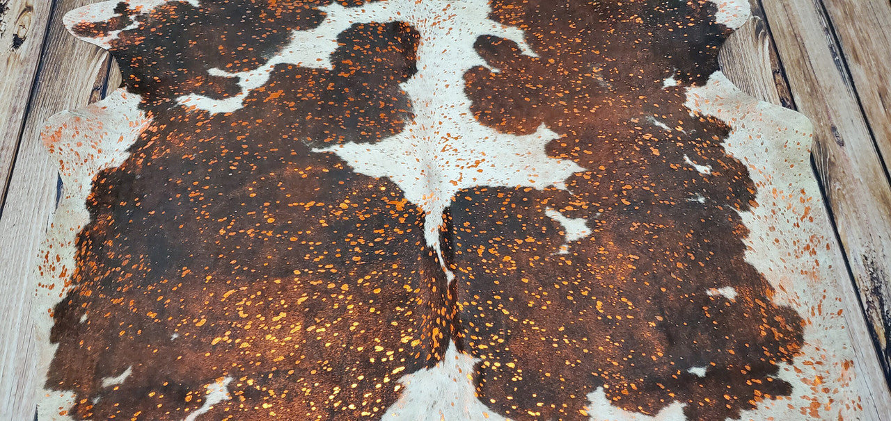 Exotic Pink Metallic Cowhide Rug 7.5ft x 6.25ft