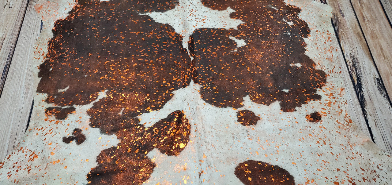 Exotic Pink Metallic Cowhide Rug 7.5ft x 6.25ft