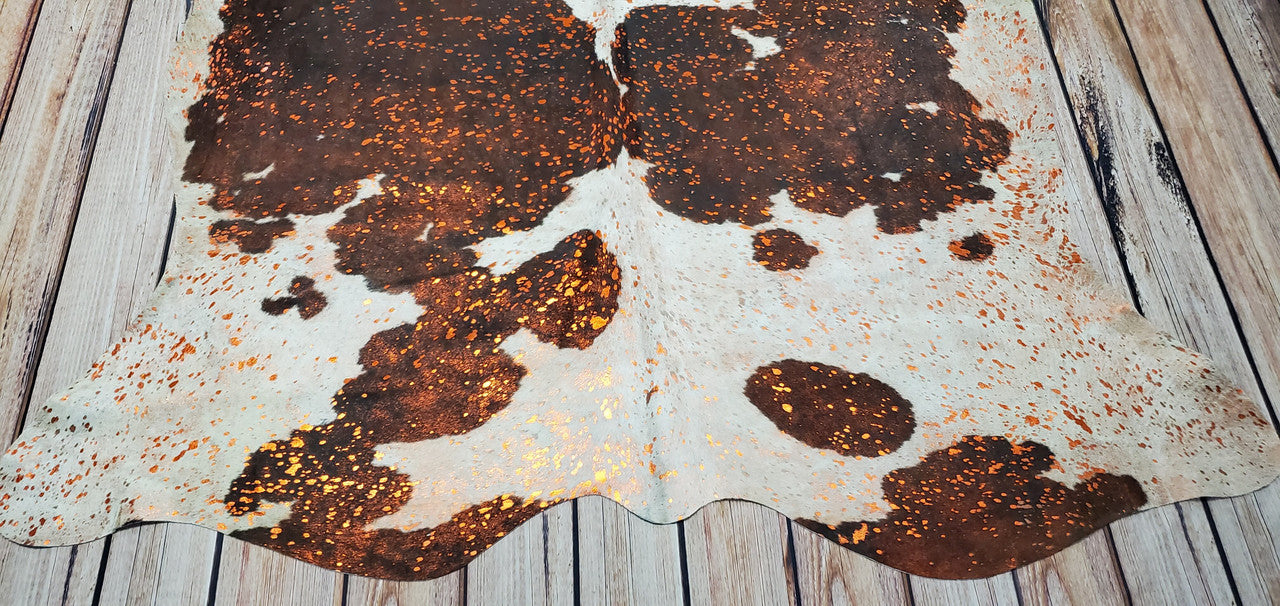 Exotic Pink Metallic Cowhide Rug 7.5ft x 6.25ft