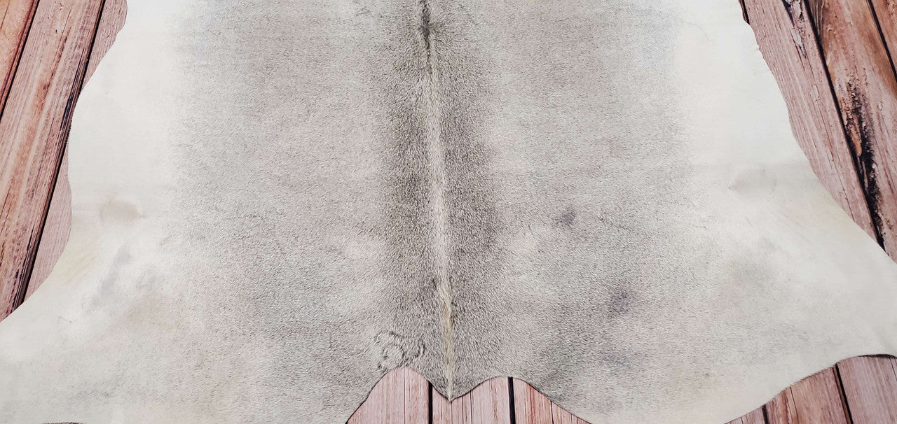 Large Gray Cowhide Rug 7ft x 6.4ft