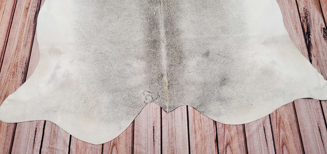 Large Gray Cowhide Rug 7ft x 6.4ft