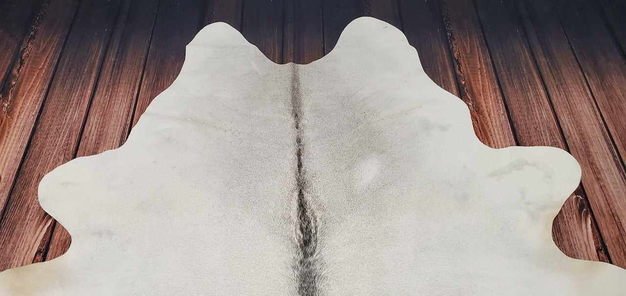 Light Grey Tan Cowhide Rug 7.6ft x 7.5ft