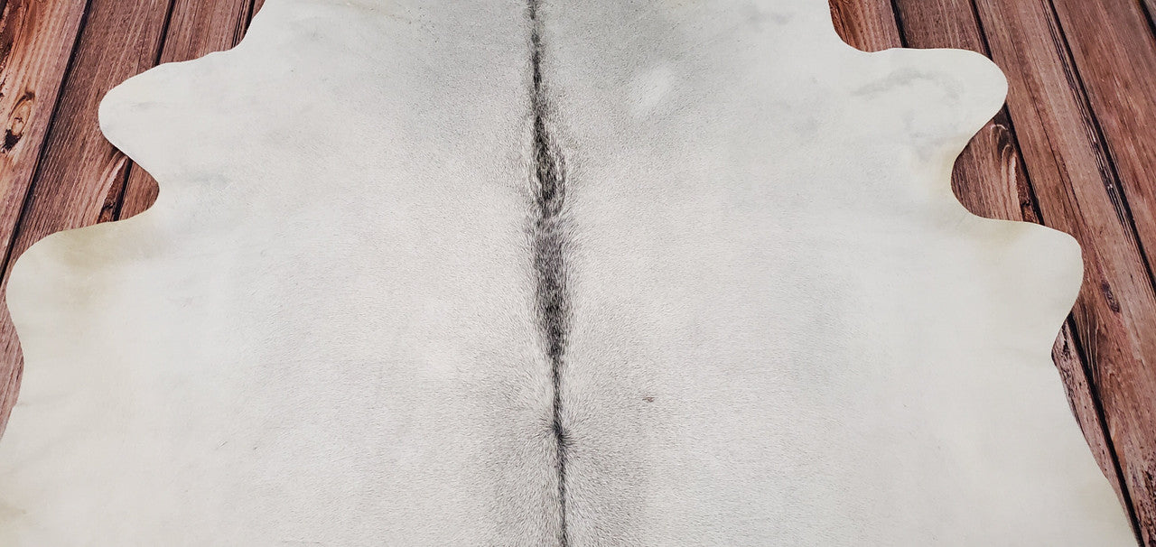 Light Grey Tan Cowhide Rug 7.6ft x 7.5ft