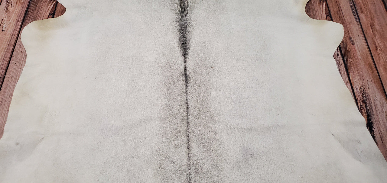 Light Grey Tan Cowhide Rug 7.6ft x 7.5ft