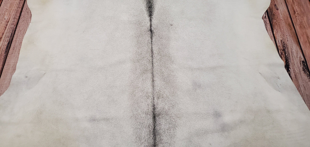 Light Grey Tan Cowhide Rug 7.6ft x 7.5ft