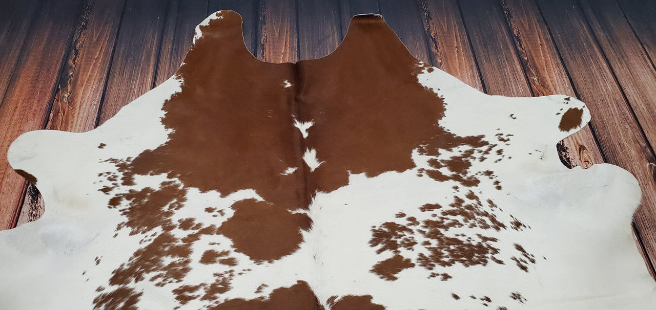Dark Brown Speckled Cowhide Rug 7.6ft X 7ft