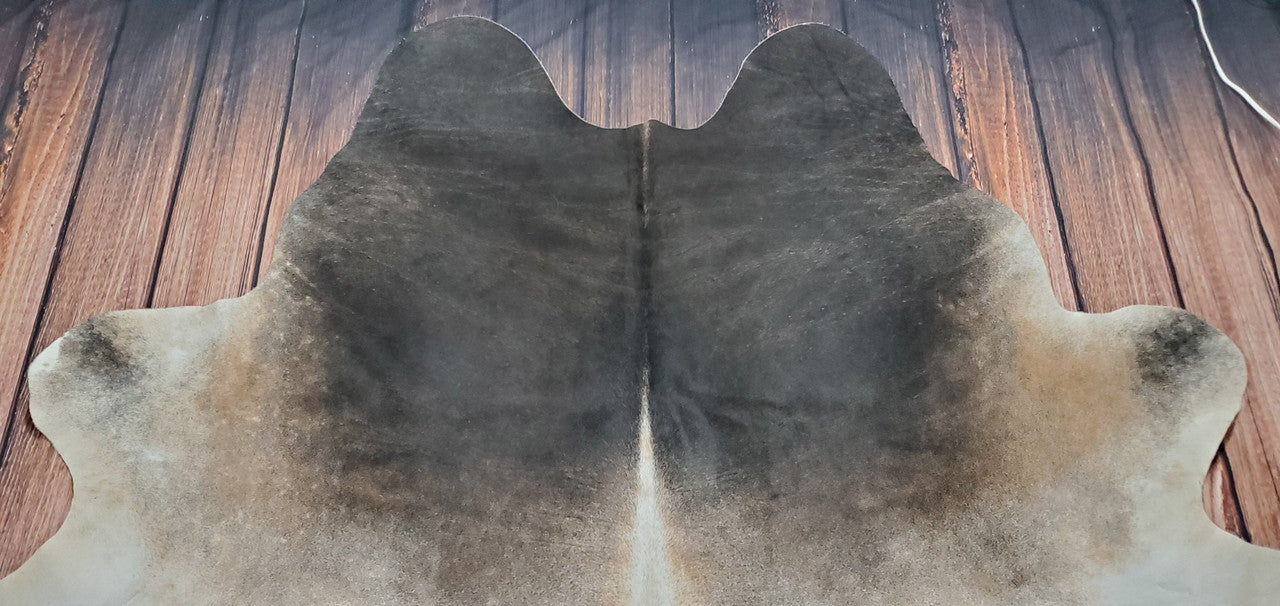 Large Dark Grey Cowhide Rug 7.4ft x 7ft