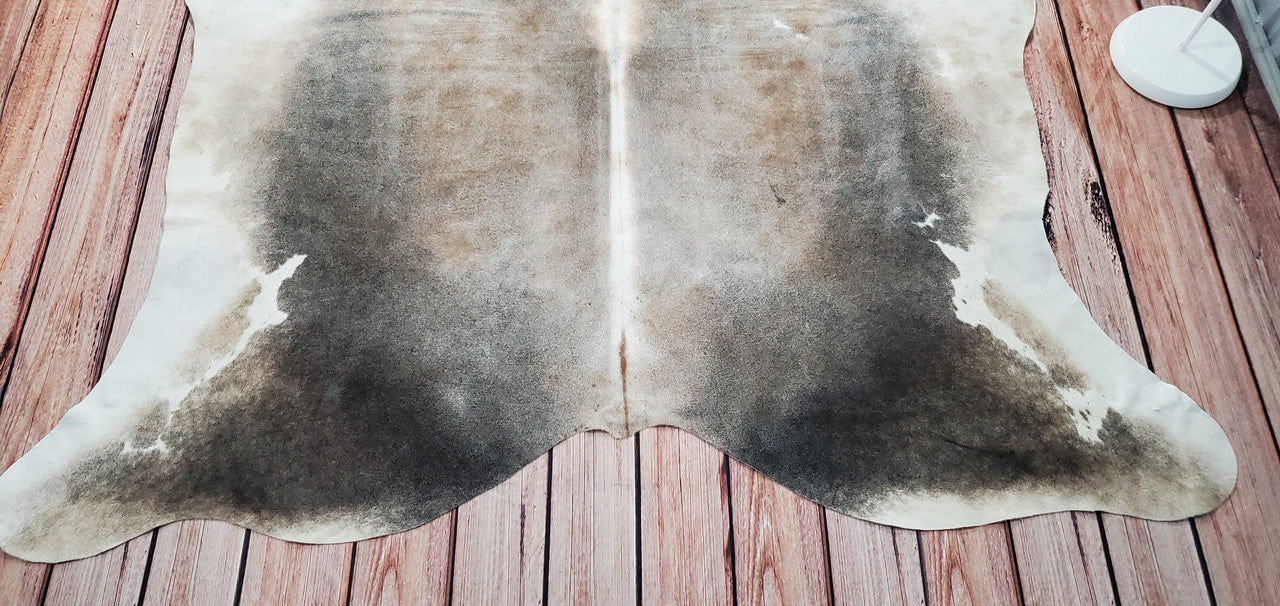 Large Dark Grey Cowhide Rug 7.4ft x 7ft