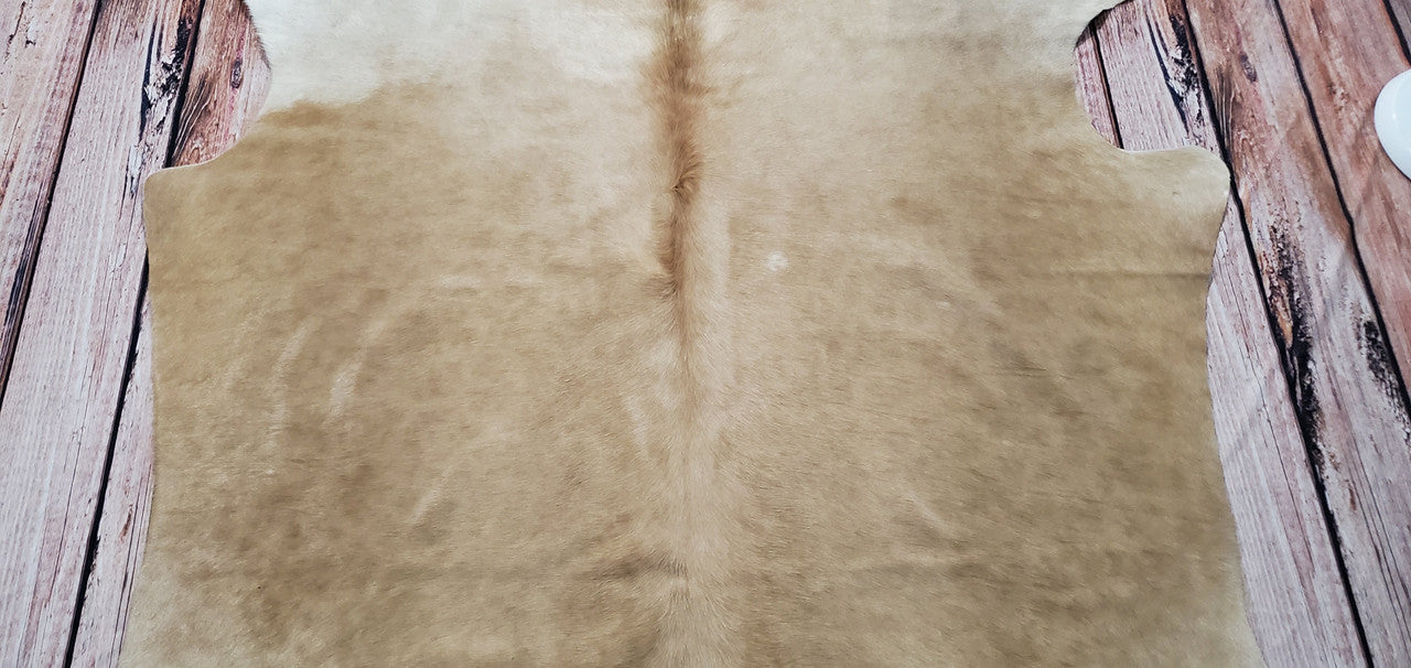 Brazilian Pure Beige Cowhide Rug 7.2ft x 6.6ft