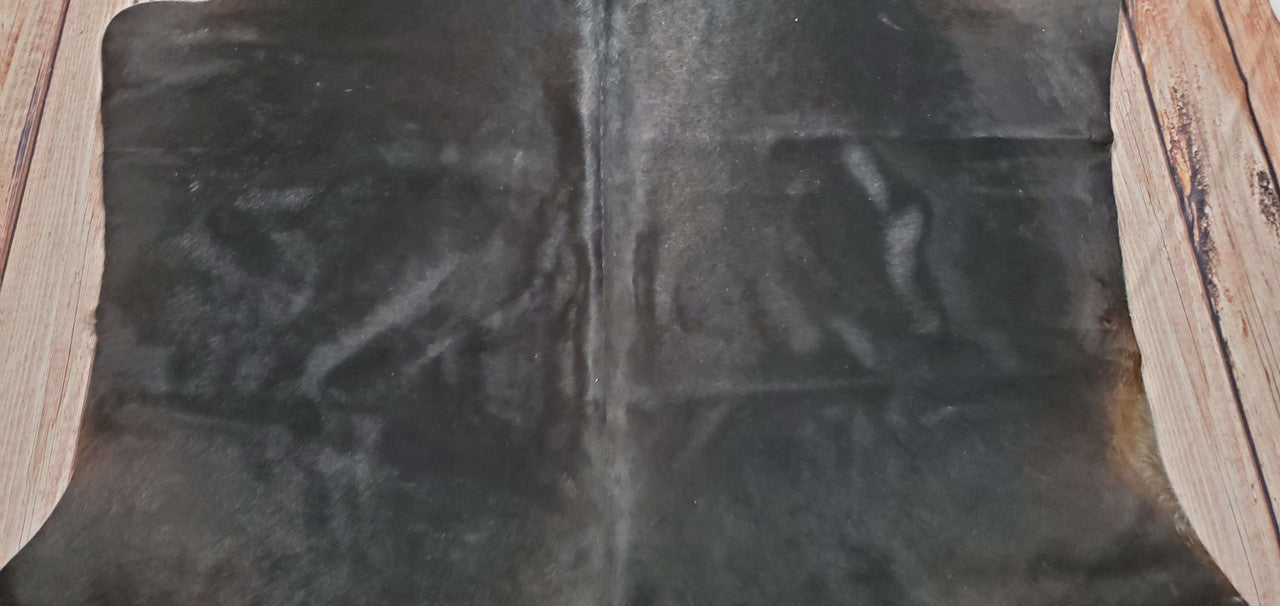Natural Cowhide Rug Solid Black 8ft x 6.5ft