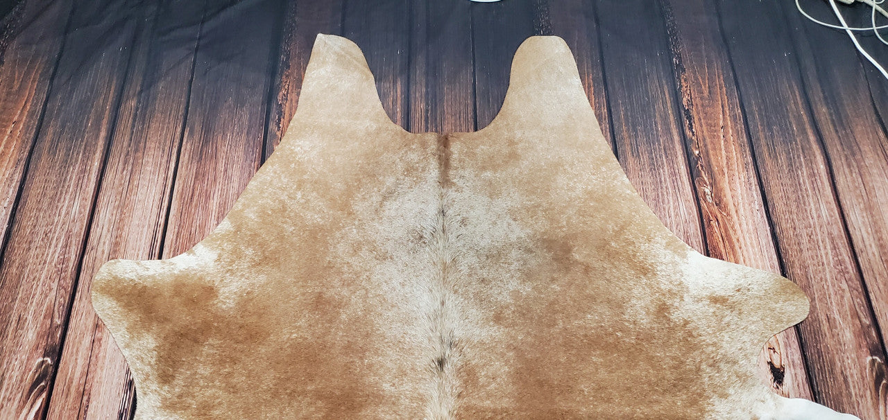 Beige Brindle Cowhide Rug 6.8ft x 6.2ft