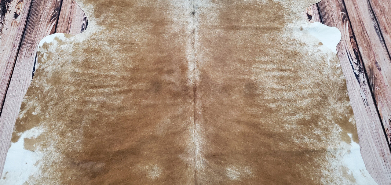 Beige Brindle Cowhide Rug 6.8ft x 6.2ft